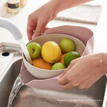 LANDA  Kitchen Drain Basket Bowl Rice Washing Colander Baskets Kitchen Strainer  Vegetables Fruit Double Drain Storage Basket